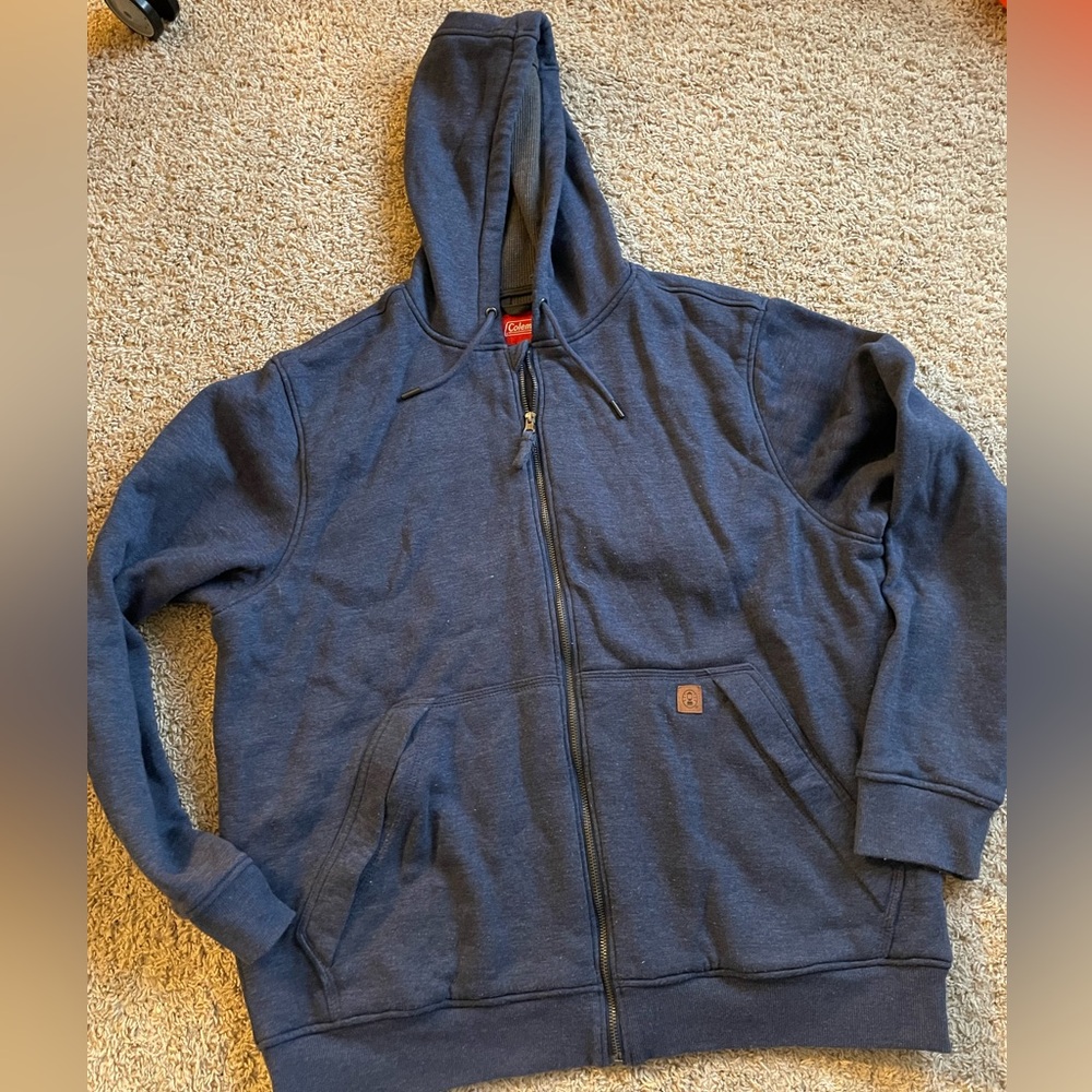 Men’s heavy, waffle knit lined Coleman zip up hoodie